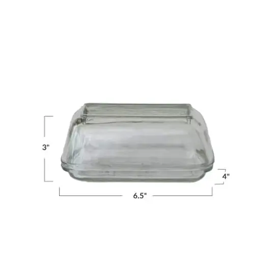 Hello Honey&reg; 6.5" Clear Vintage Embossed Cow Pressed Glass Butter Dish {5}