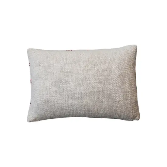 Hello Honey® 24" x 16" Red & Natural Ho Ho Ho Woven Cotton Slub Lumbar Pillow {4}