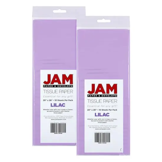 JAM Paper 20" x 26" Tissue Paper, 2 Packs of 10 Sheets Lilac Purple {1}