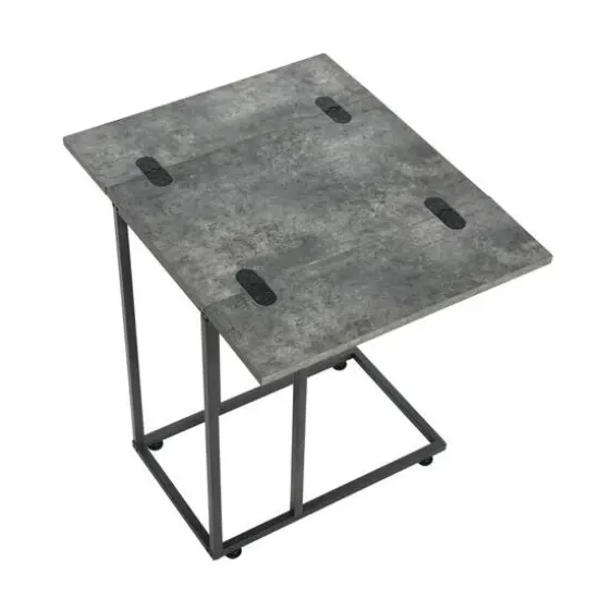 Household Essentials Jamestown Extendable C-Shaped End Table Gray {6}