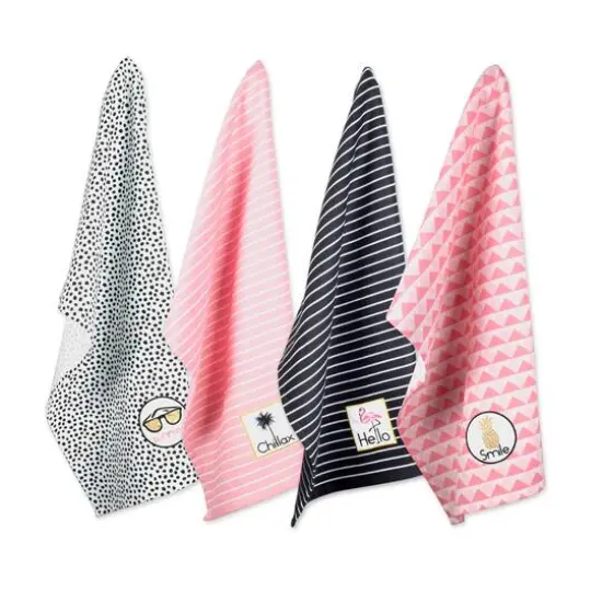 DII&reg; Summer Cocktail Embellished Dishtowels, 4ct. {1}