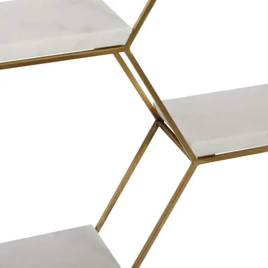 Gold Marble Contemporary Wall Shelf, 24" x 24" x 6" {4}