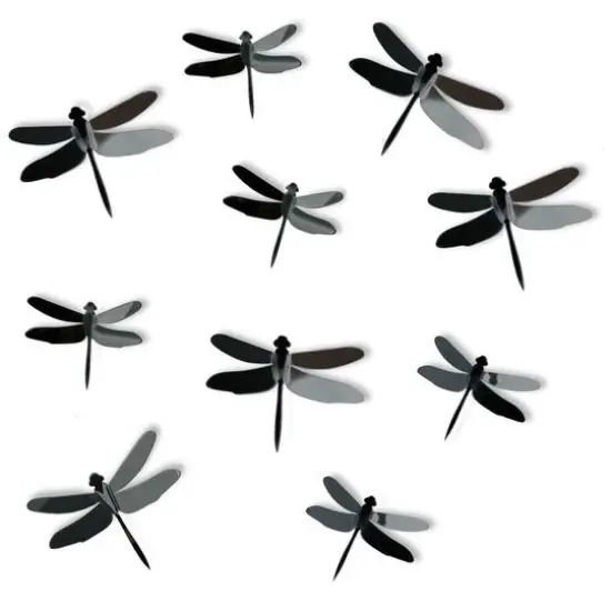 RoomMates 3D Gray Dragonflies Peel & Stick Mirror Decals {1}