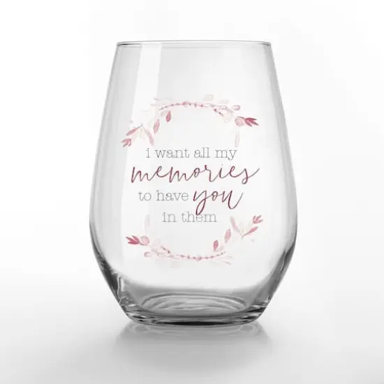 15oz. My Memories with You Printed Stemless Wine Glass {1}