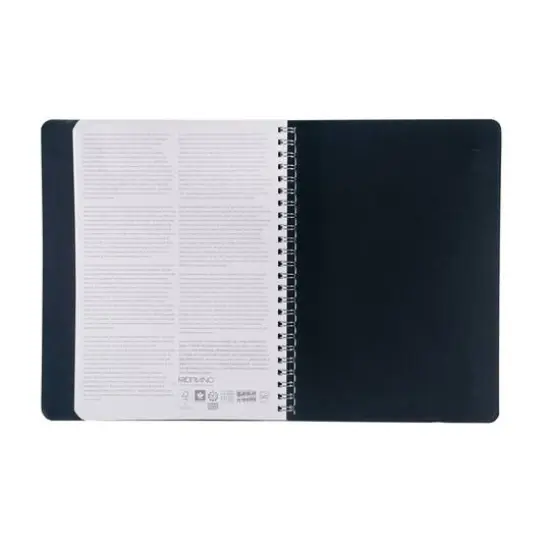 Fabriano&reg; Ecoqua Plus Dotted A5 Hidden Spiral-Bound Notebook Black {12}