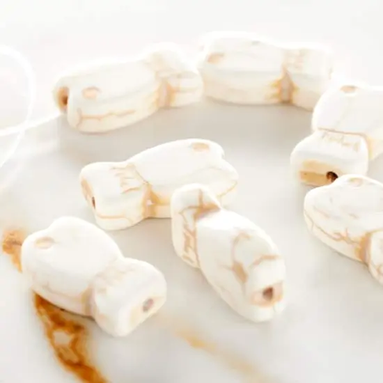 White Howlite Fish Beads by Bead Landing&trade;, 20mm {3}
