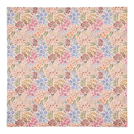 Wild Flower Floral Cotton Twill Napkin Pink {1}