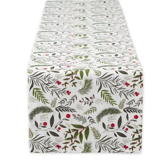 DII&reg; 72" Holiday Sprigs Printed Table Runner {1}