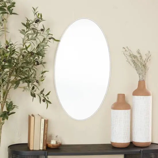 White Contemporary Wall Mirror, 18" x 1" x 32" {7}