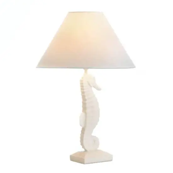 20.5'' White Seahorse Table Lamp {1}