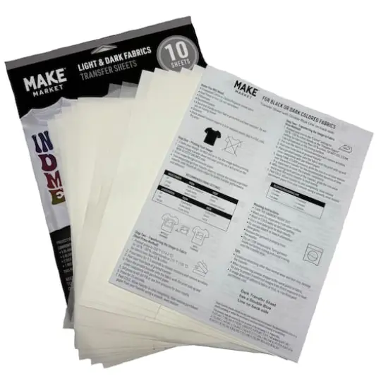 8.5" x 11" Mixed Light & Dark Fabric Transfer Sheets, 10ct. by Make Market&reg; {3}