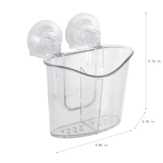 Bath Bliss Clear 2 Compartment Power Locking Suction Caddy {6}