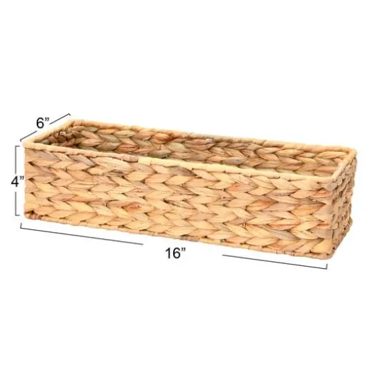 Household Essentials Water Hyacinth Rectangular Storage Basket {6}