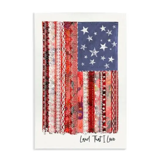 Stupell Industries Land That I Love Phrase Macram� American Flag Wall Plaque Art {1}