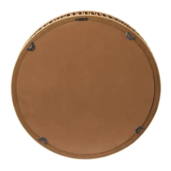 Light Brown Bamboo Handmade Weaved Rattan Wall Mirror 21" x 5" x 21" {5}