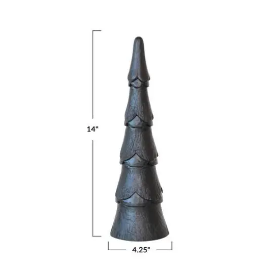 Hello Honey&reg; 14" Black Mango Wood Christmas Tree Accent {5}