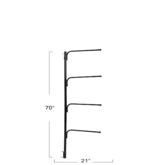 Household Essentials HINGE-IT Clutterbuster Family Towel Bar Black {4}