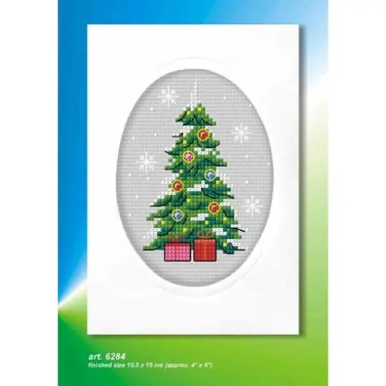 Orchidea Complete Counted Cross Stitch Kit - Greetings Card Christmas Tree {3}