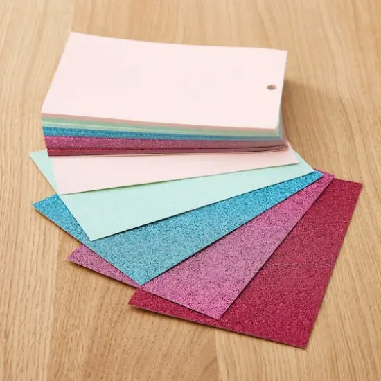 Pinks & Blues Glitter 4.5" x 7" Cardstock Paper by Recollections&trade;, 48 Sheets {3}