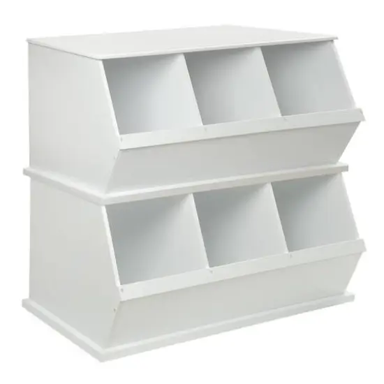 Badger Basket 3 Bin Stackable Storage Cubby White {14}