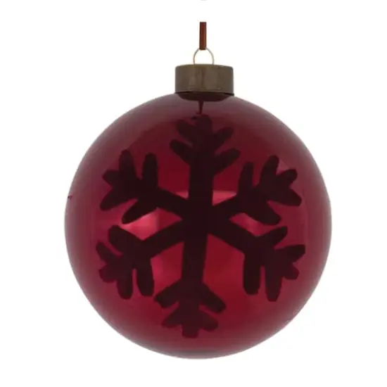 6ct. Red Snowflake Ball Ornaments {4}