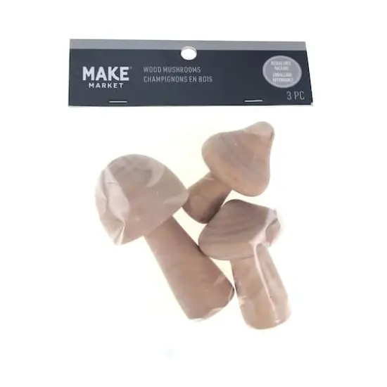 Wood Mushrooms, 3ct. by Make Market&reg; {3}