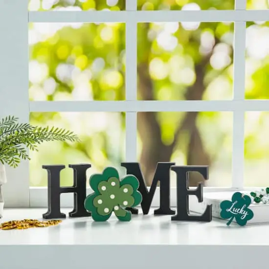 Glitzhome&reg; Wooden Interchangeable HOME Tabletop D&eacute;cor Set {3}