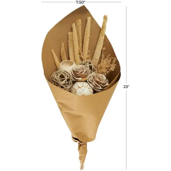 Light Brown Dried Floral Foliage Arrangement {6}