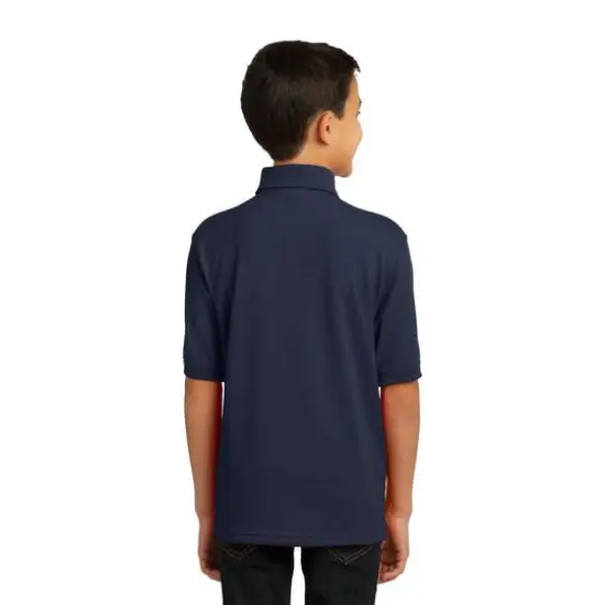 Port & Company&reg; Youth Core Blend Jersey Knit Polo Deep Navy {6}