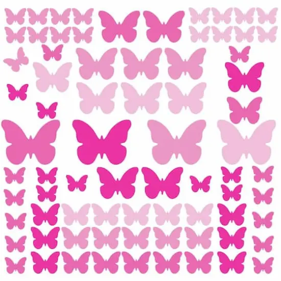 RoomMates Pink Flutter Butterflies Peel & Stick Wall Decals {1}