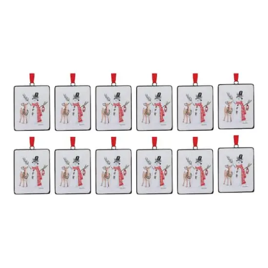 12ct. Snowman & Deer Ornament {1}