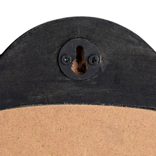 Hello Honey&reg; 27" Black Round Scalloped Wood Wall Mirror {8}