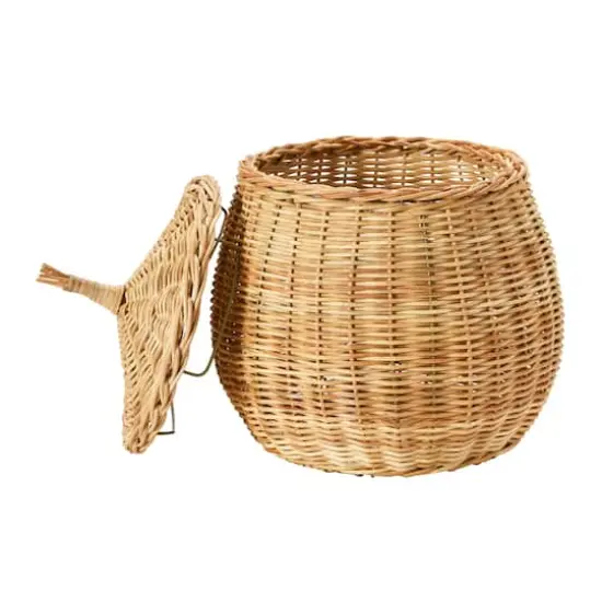 Hello Honey&reg; Hand-Woven Wicker Baskets with Lids Set {4}