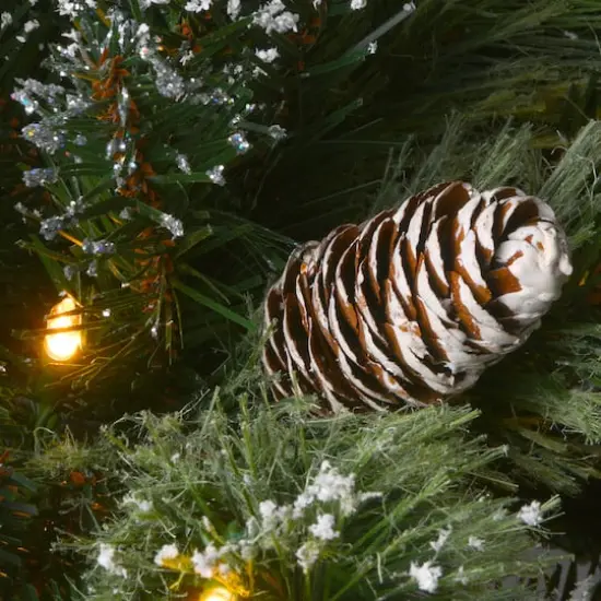 36" Glittery Bristle® Pine Urn Filler with Battery Operated LED Lights {5}