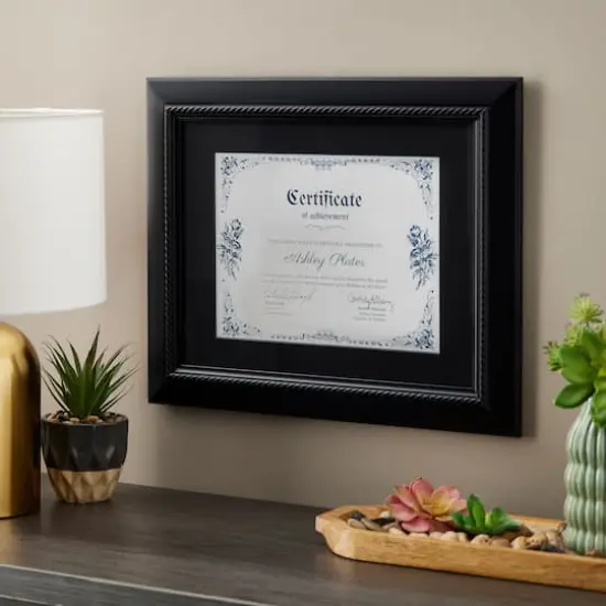 8.5" x 11" Black Document Frame with Mat by Studio Décor® {3}