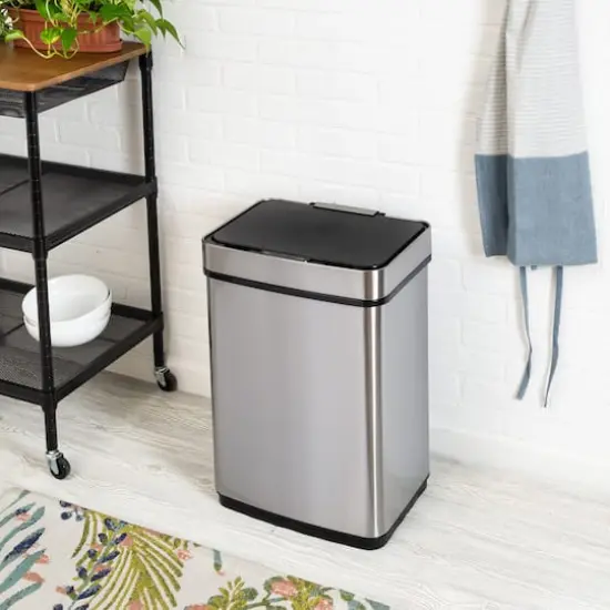 Honey Can Do 50L Stainless Steel Trash Can with Motion Sensor {4}