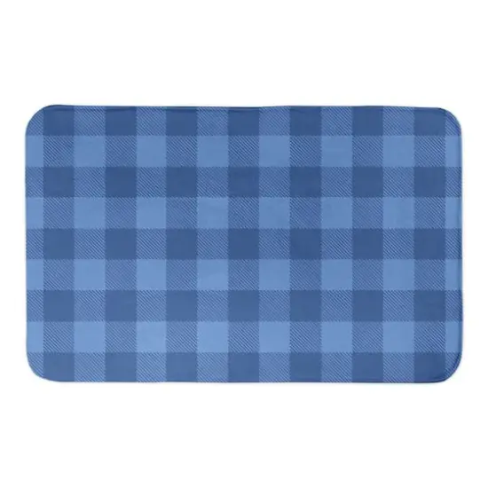 Designs Direct Blue Buffalo Check Bath Mat, 34" x 21" {1}