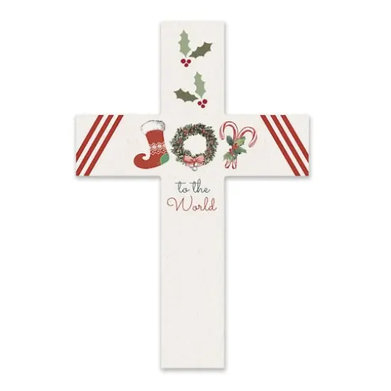Joy Christmas Icons 11" x 16" Wood Cross {1}