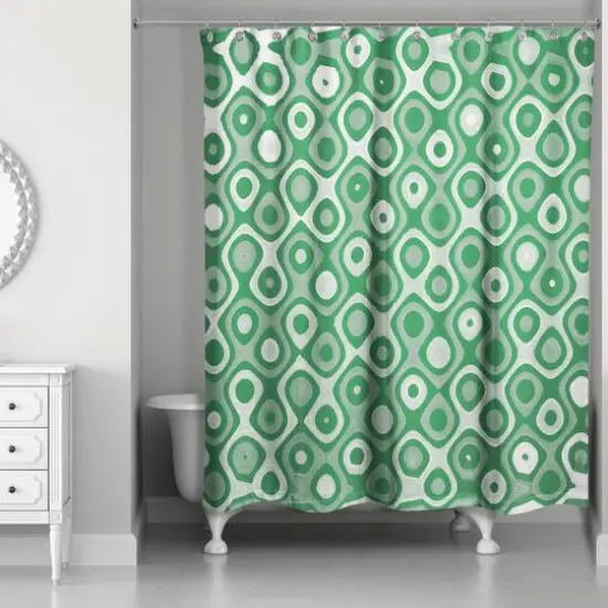 Circles Shower Curtain Green {3}