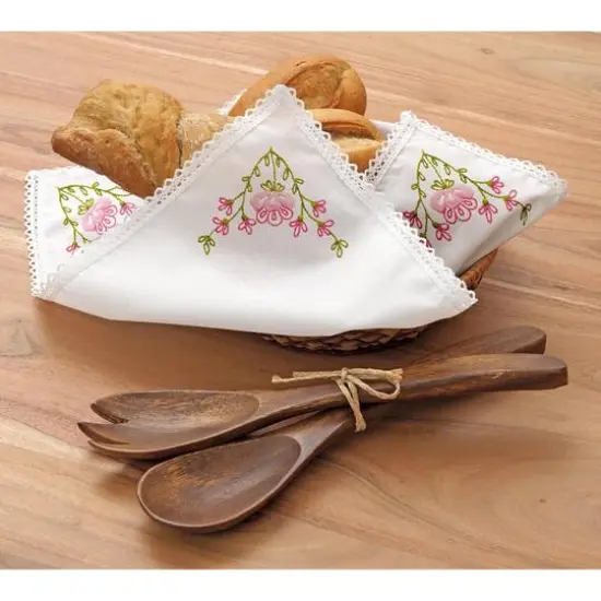 Leisure Arts&reg; Pink Bread Basket Cloth Cover Stamped Embroidery Kit {5}