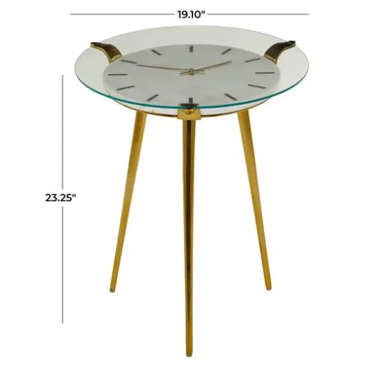 White Aluminum Glam Accent Table, 19" x 20" x 23" {7}