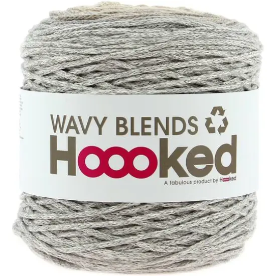 Hoooked Wavy Blends Recycled Cotton Yarn Sandy Grey {1}