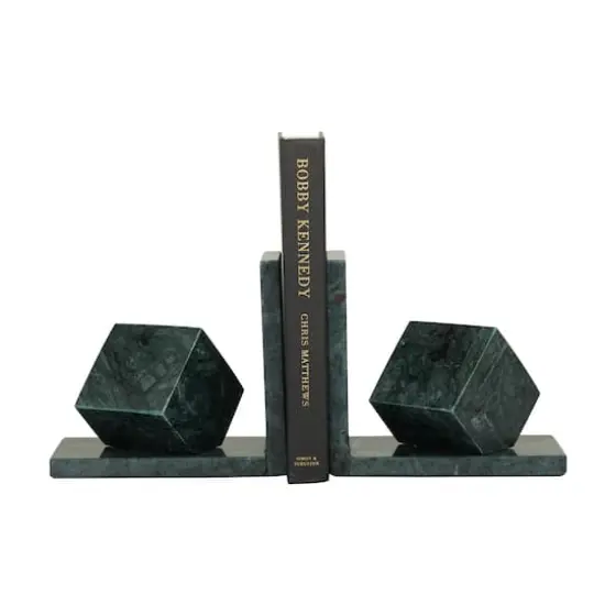 CosmoLiving by Cosmopolitan 6" Green Marble Orb Bookends Set {1}