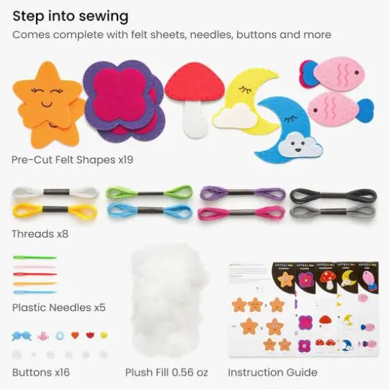 Arteza&reg; Kids Learn to Sew Nature Crafts Kit {3}
