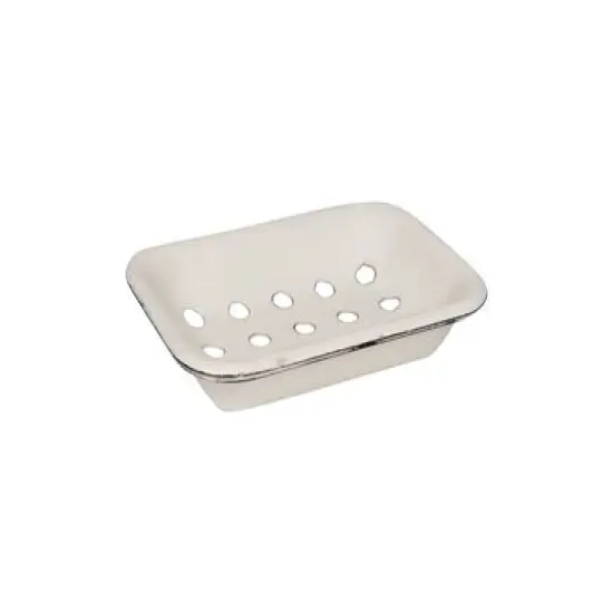 Hello Honey&reg; White Enameled Metal Soap Dish with Tray Set {3}