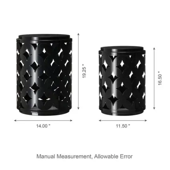 Glitzhome&reg; Modern Heavy Duty Metal Frame Side Table Set Black {6}