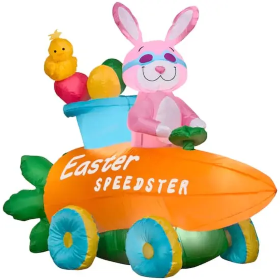 3ft. Airblown&reg; Inflatable Bunny in Easter Speedster {1}