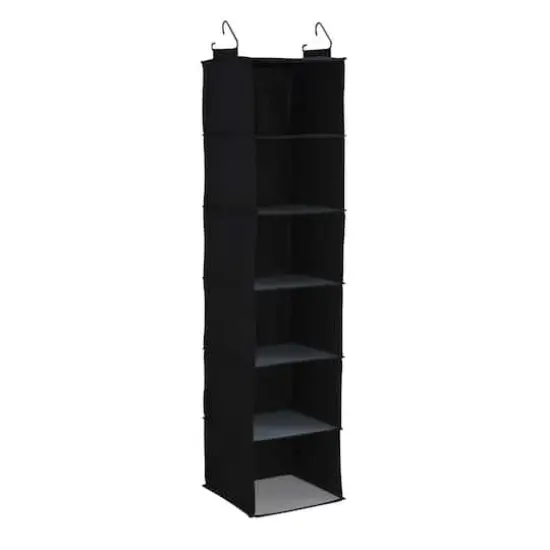 Household Essentials 6 Shelf Hanging Closet Organizer Black {1}