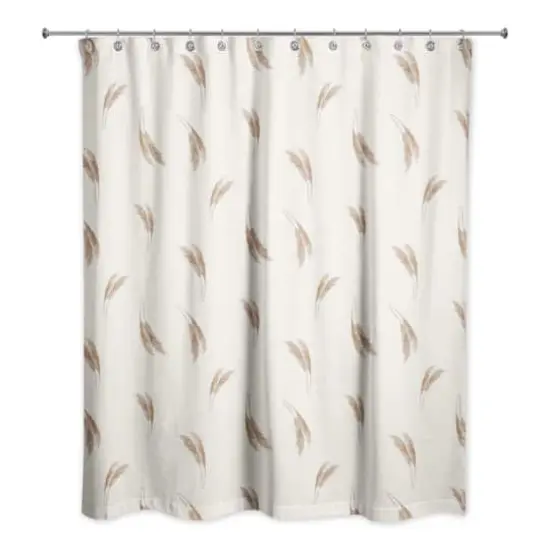 Feather Grass Shower Curtain Cream/Rust {1}