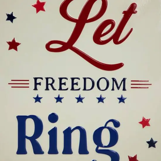 11.75" Let Freedom Ring Americana Metal Wall Sign {6}